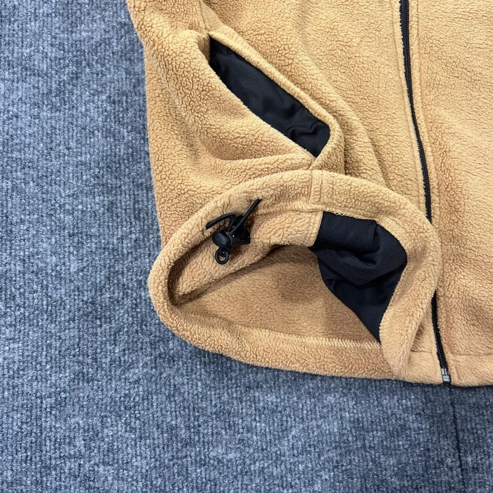Woolrich Men's Large‎ Fleece Vest Tan/Camel Full Zip Stand Collar